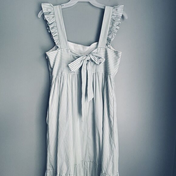 Gal Meets Glam Maxi Dress  12 Jasmine Ruffle Tier Maxi Green Stripe Cottagecore - Picture 5 of 16